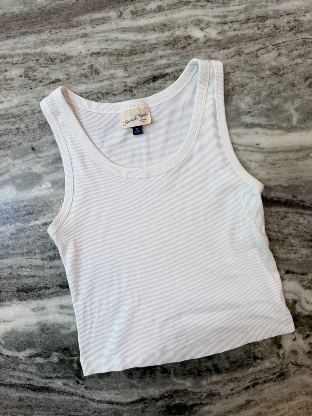 Universal Thread White Ribbed Scoop Tank